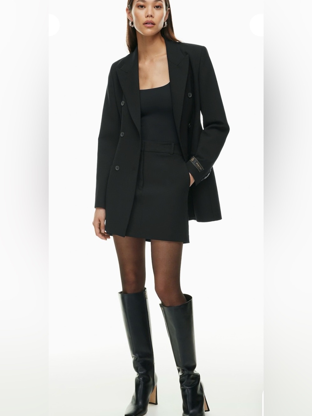 Aritzia - Babaton 1-10, BLack Double-Breasted Women's Blazer, size 10